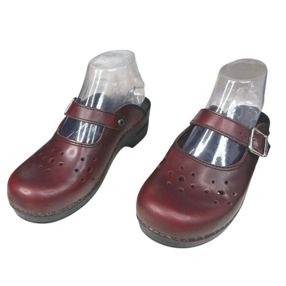 Dansko Women’s Red Merrie Red Leather Mary Jane’s Size 37 US 6.5/7 - Picture 6 of 10